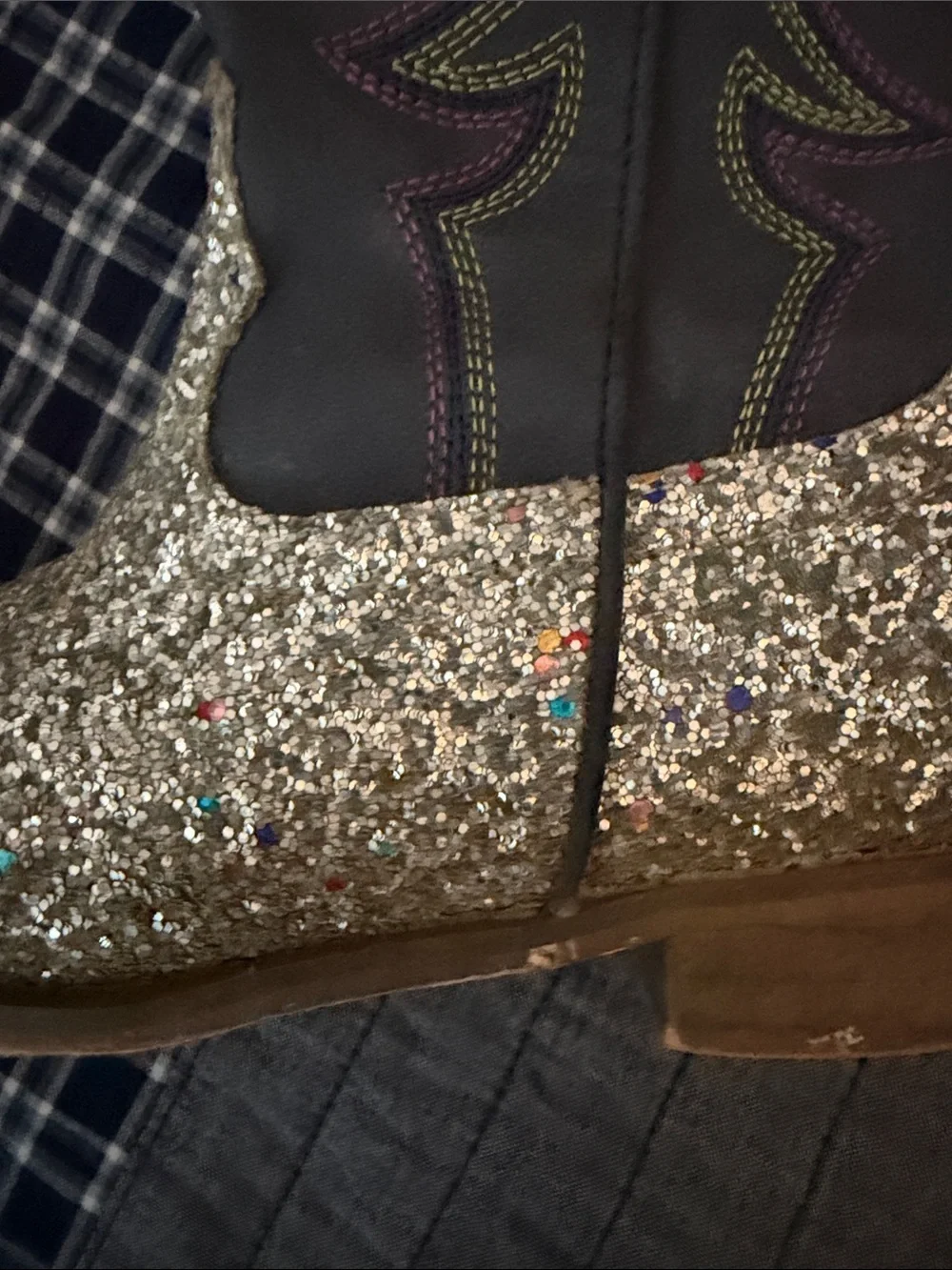 Gold Glitter Western Cowgirl Boots - little girls